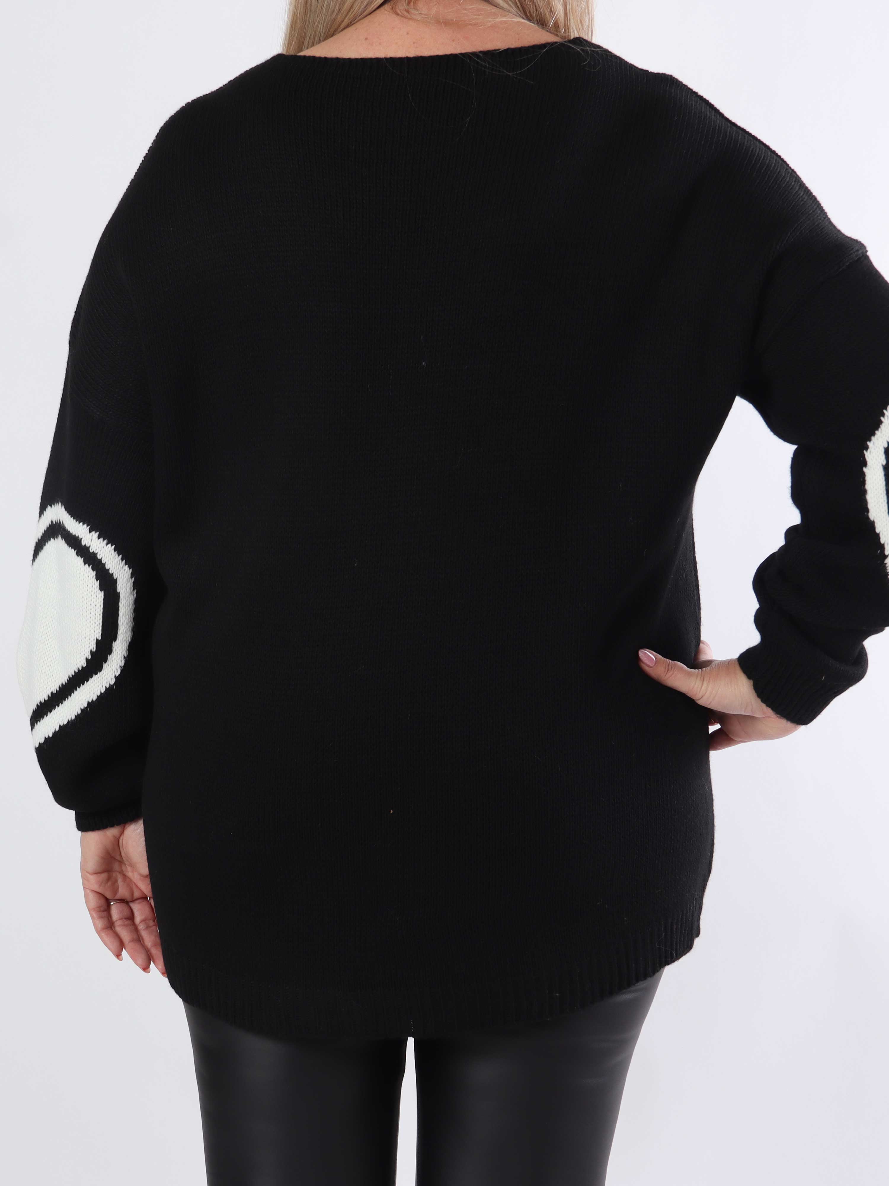 Lorena - Plus size stickad blus med stort hjärta